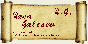 Maša Galešev vizit kartica